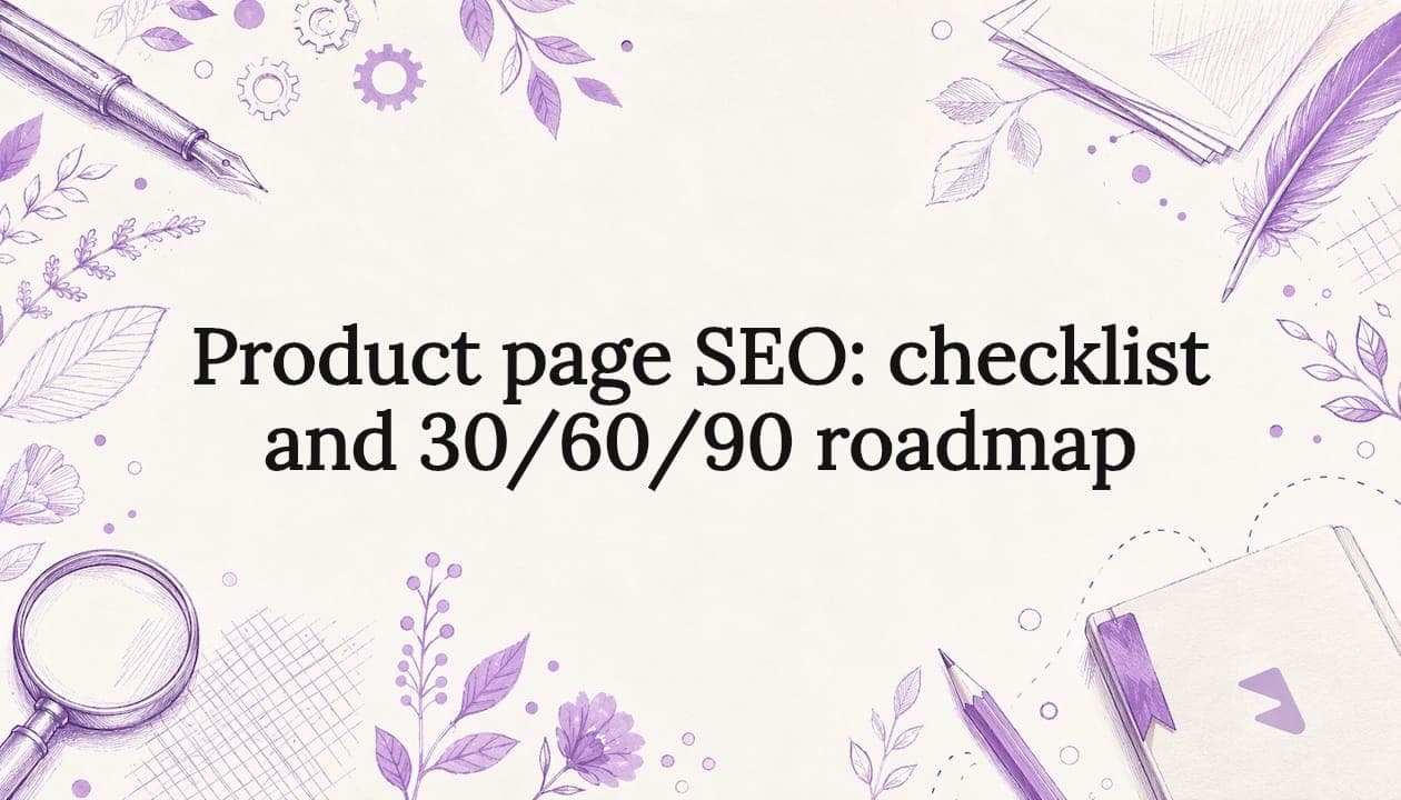 Product page SEO: checklist and 30/60/90 roadmap